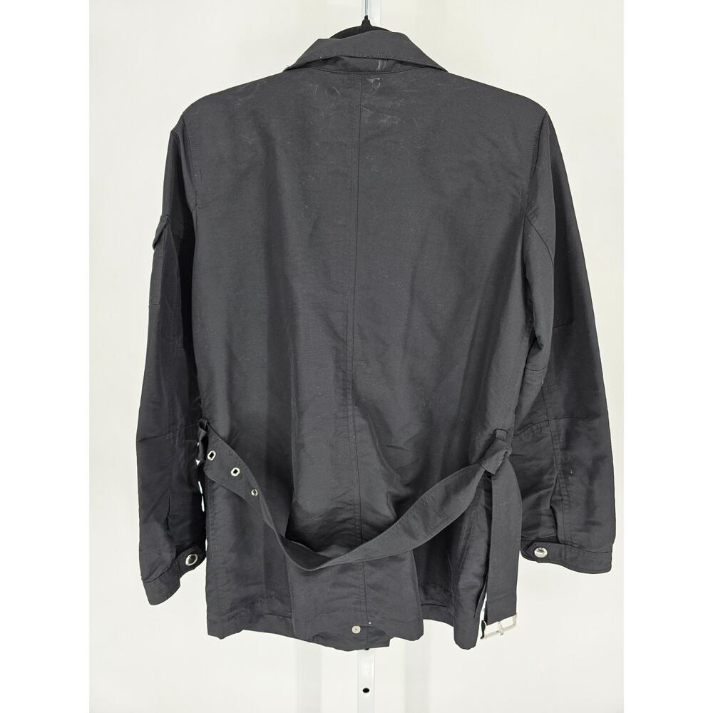 Lauren Ralph Lauren Women’s Sz M Black Zip & Button Up Jacket with Belt - Picture 4 of 5